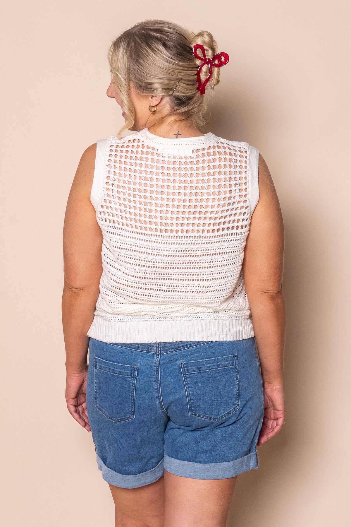 Chilli Knit Top in Vintage White - Foxwood