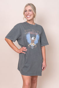 Open Wings Tee Dress in Coal - Silent Theory