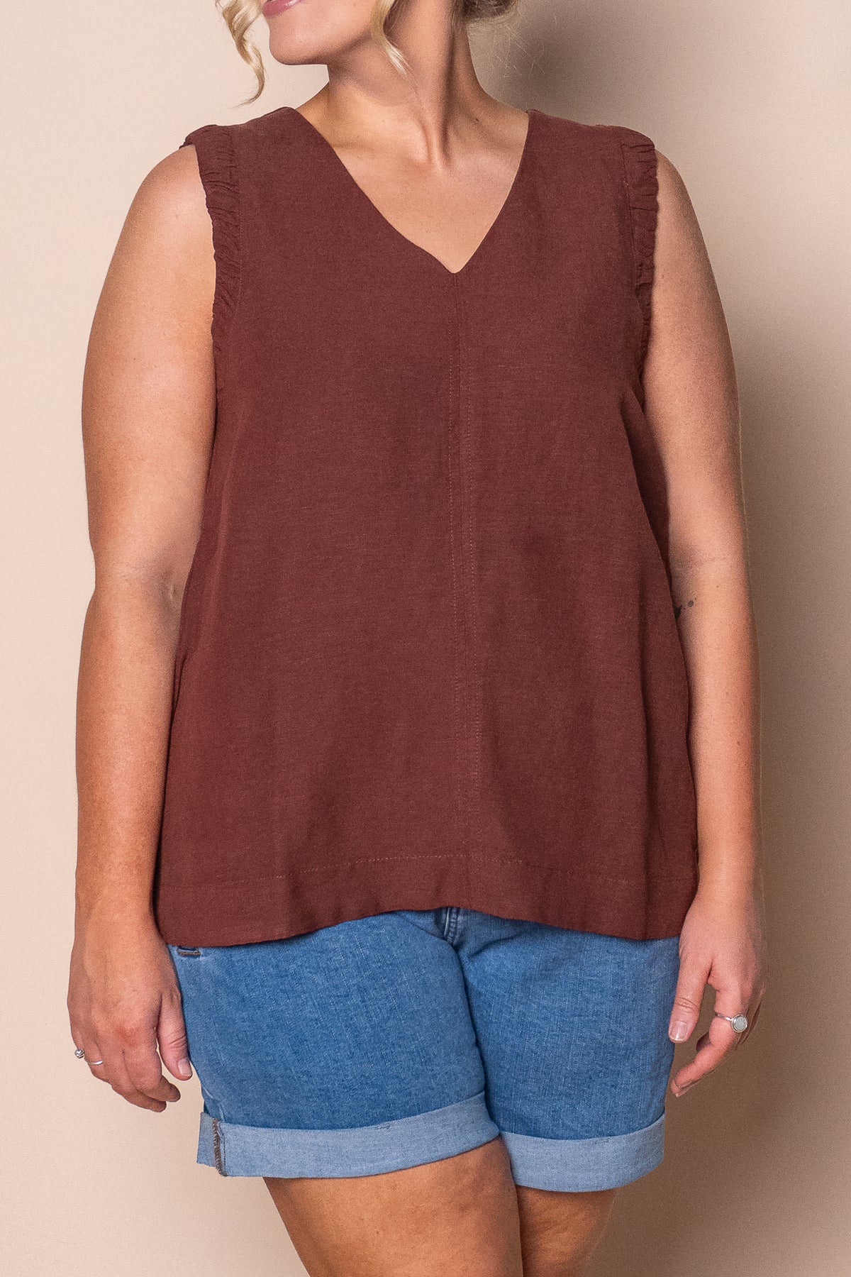 Bermuda Top in Chocolate - Foxwood