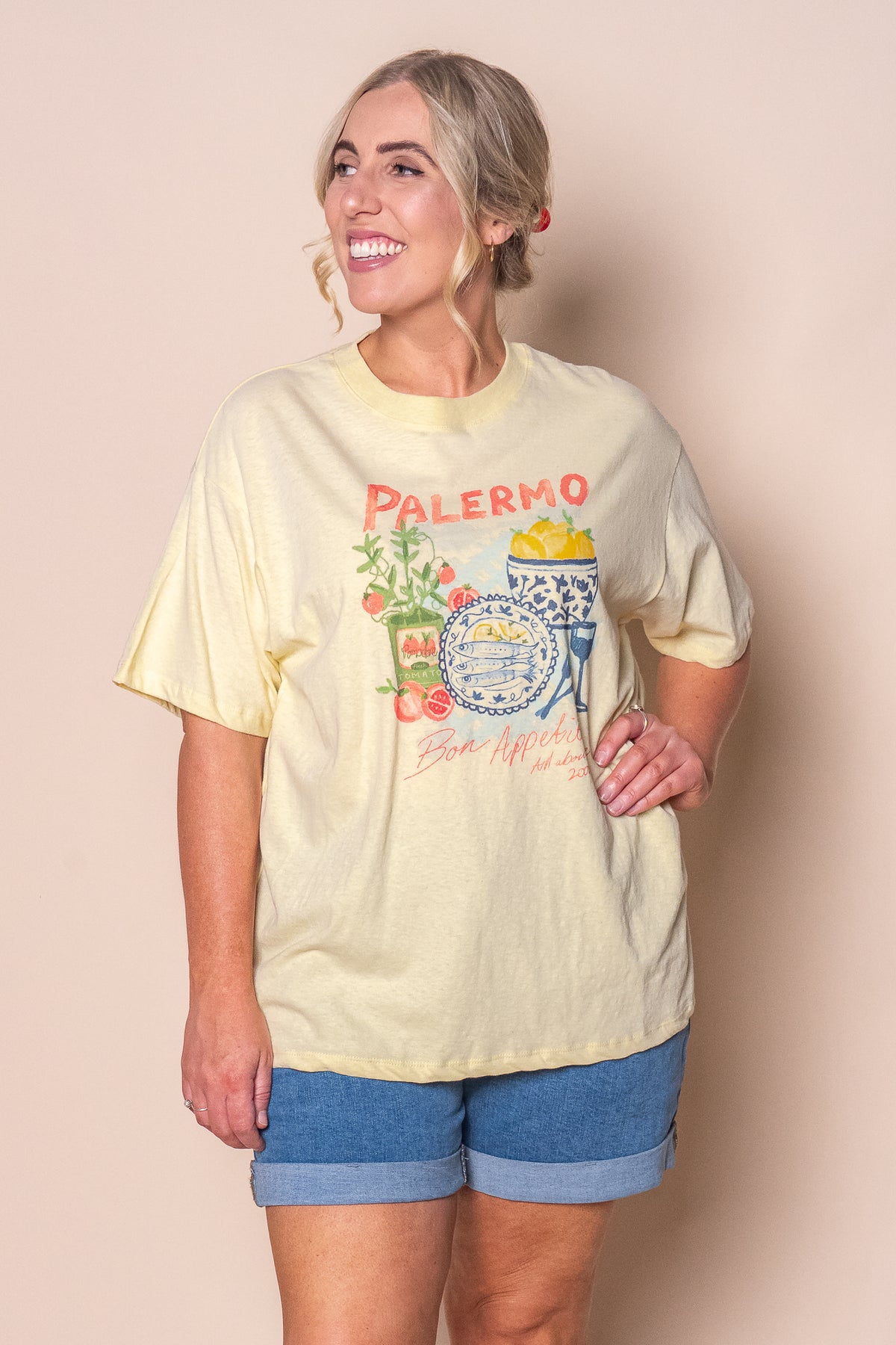 Palermo Relaxed Tee in Yellow - All About Eve