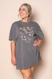 Flying Free Tee Dress in Coal - Silent Theory
