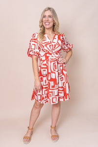 Geordie Dress in Rusty Red