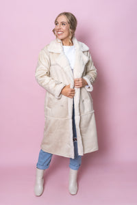 Mia Sherpa Coat in Natural - All About Eve
