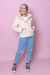 Cali Cord Puffer in Vintage White - All About Eve