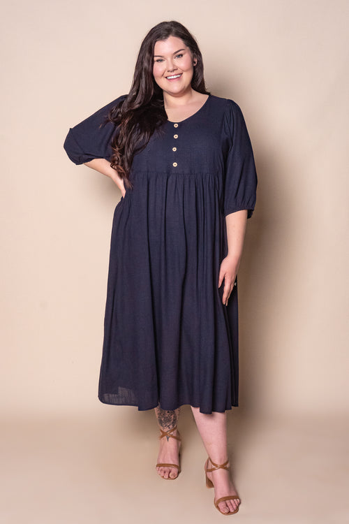 Emery Midi Dress in Navy