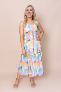 Edwina Dress in Pink Multi