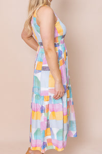 Edwina Dress in Pink Multi