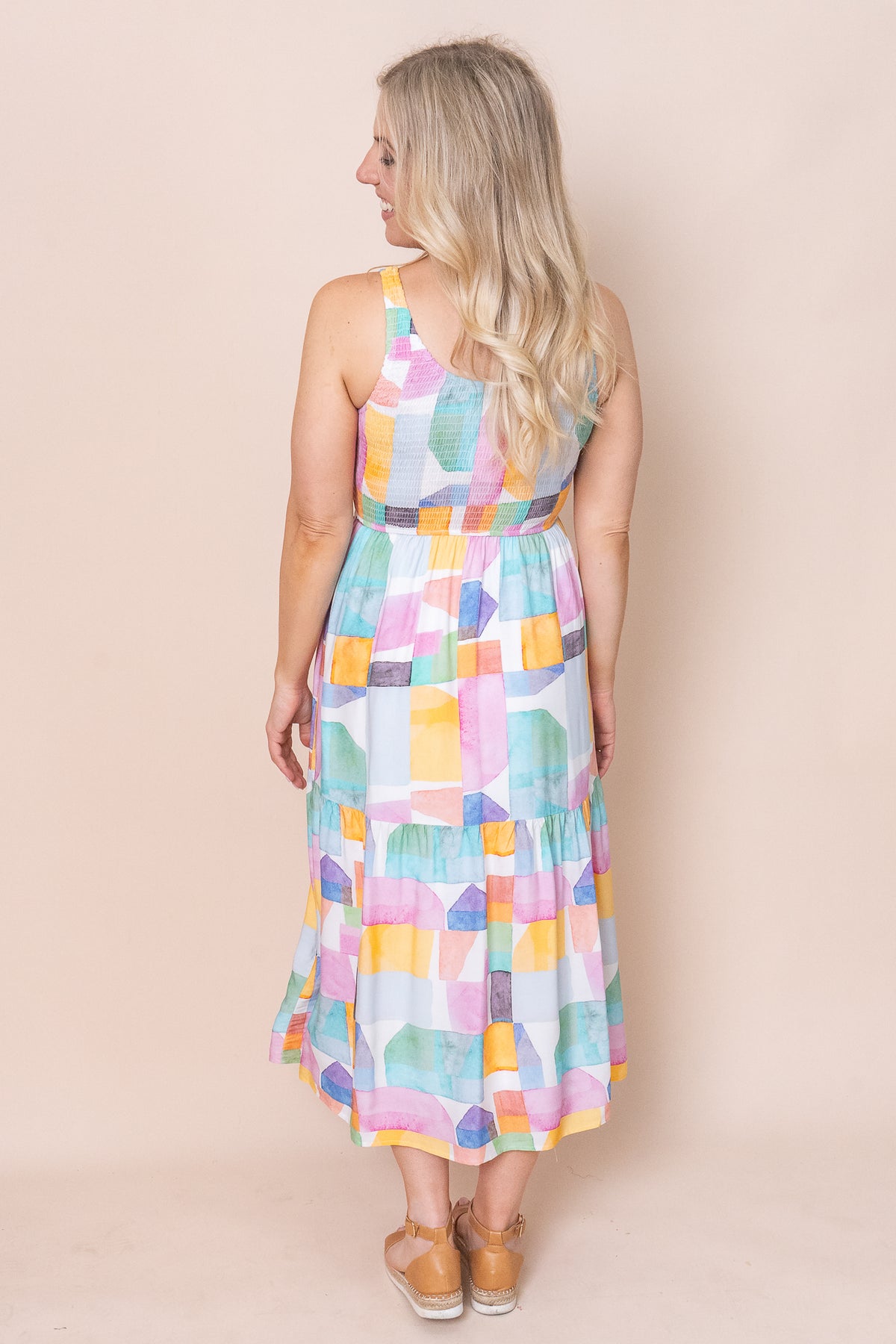 Edwina Dress in Pink Multi