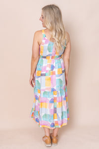 Edwina Dress in Pink Multi