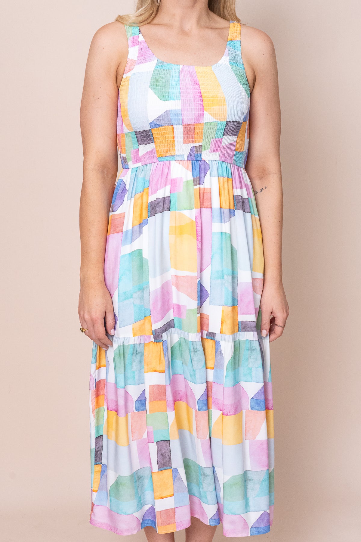 Edwina Dress in Pink Multi