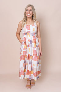 Edwina Dress in Rust Multi