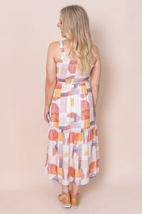 Edwina Dress in Rust Multi