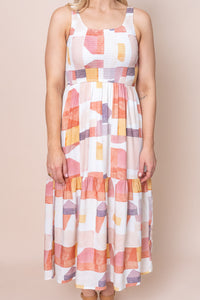 Edwina Dress in Rust Multi