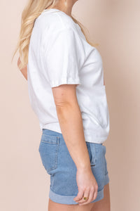 Etched Geo Tee in Vintage White - Foxwood