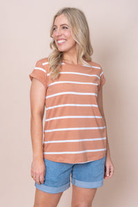 Manly Stripe Tee in Clay - Foxwood