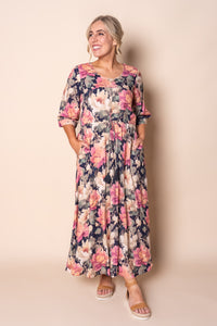 Vittoria Midi Dress in Deep Navy