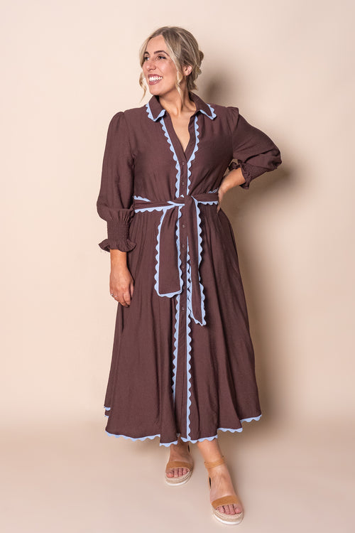 Iggy Midi Dress in Chocolate
