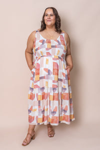 Edwina Dress in Rust Multi