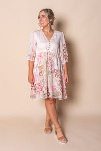 Nadina Floral Dress in Blush Pink