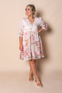 Nadina Floral Dress in Blush Pink
