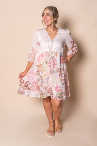 Nadina Floral Dress in Blush Pink