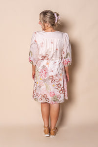 Nadina Floral Dress in Blush Pink