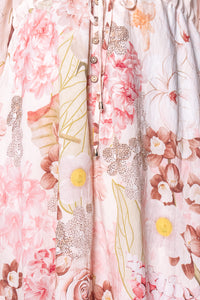 Nadina Floral Dress in Blush Pink