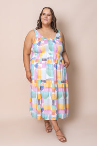 Edwina Dress in Pink Multi