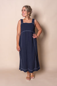 Sage Midi Dress in Dark Sapphire - Foxwood