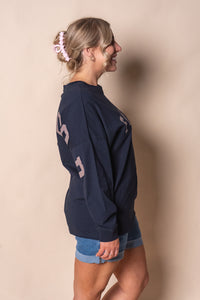 Interval Long Sleeve Tee in Navy/Brown - Foxwood