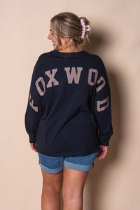 Interval Long Sleeve Tee in Navy/Brown - Foxwood
