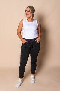 Sylvia Jogger Pants in Black - Foxwood
