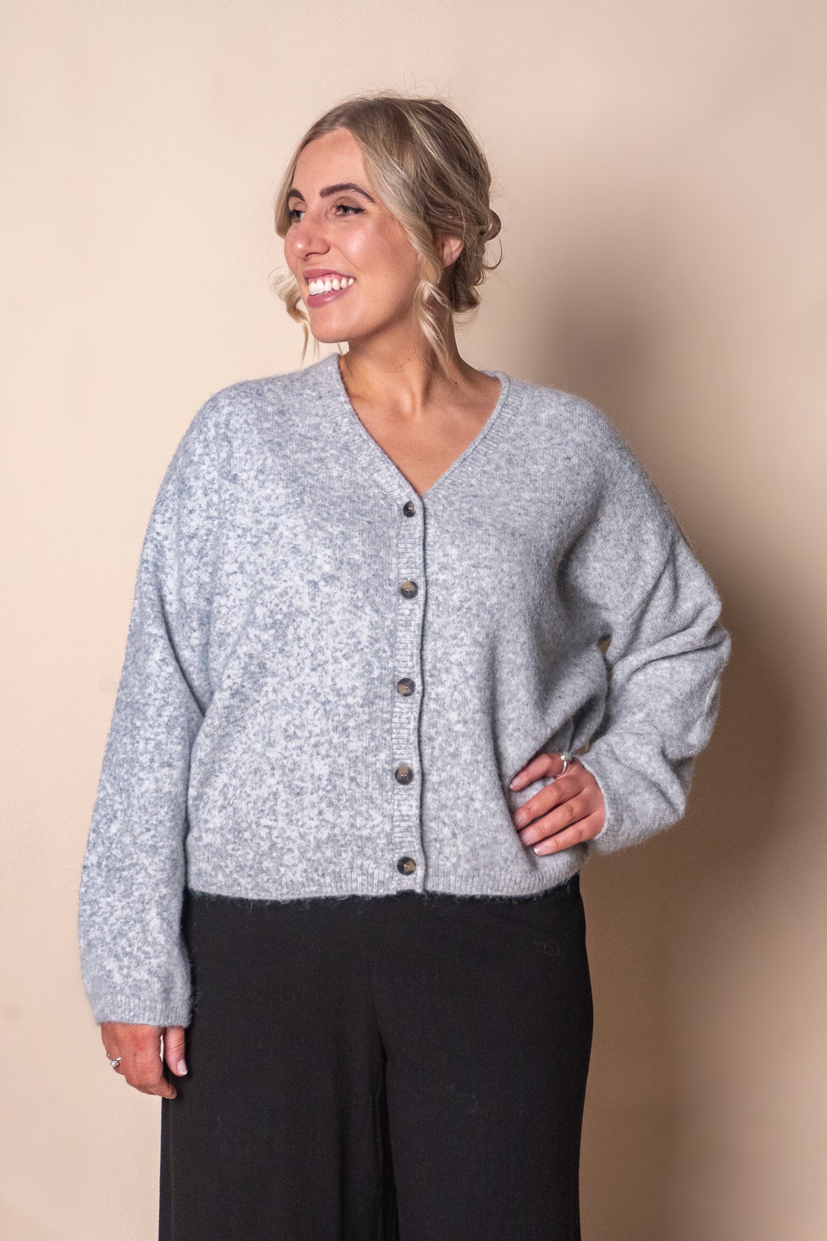 Nova Cardigan in Grey Marle - All About Eve