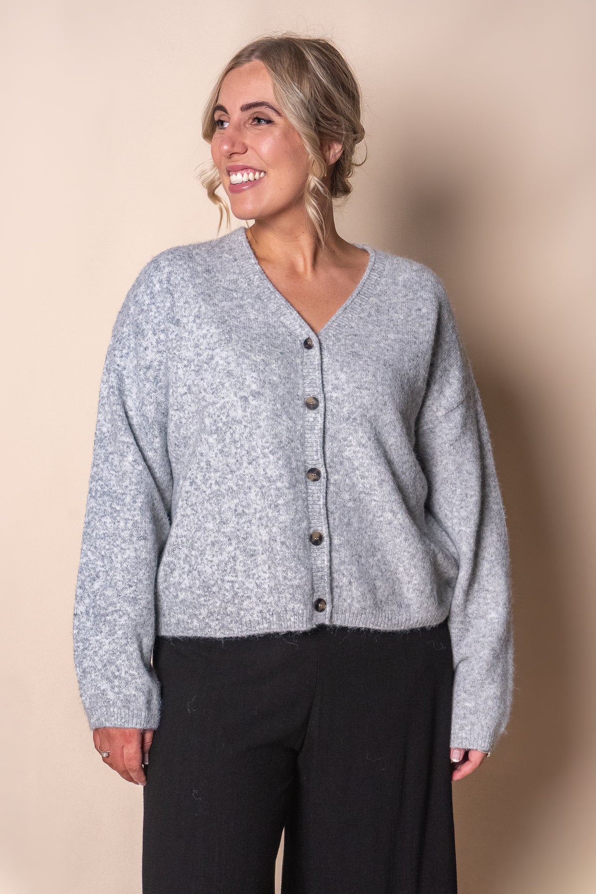 Nova Cardigan in Grey Marle - All About Eve