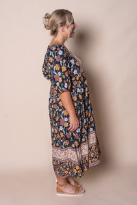 Rebekah Midi Dress in Deep Navy