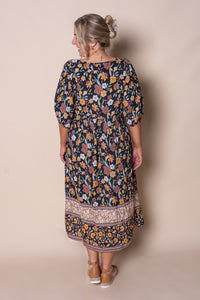 Rebekah Midi Dress in Deep Navy
