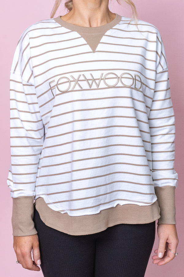 Simplified Stripe Crew in Natural - Foxwood