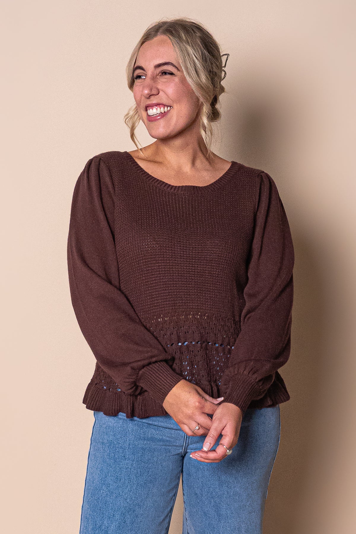 Vicki Knit Jumper in Chocolate