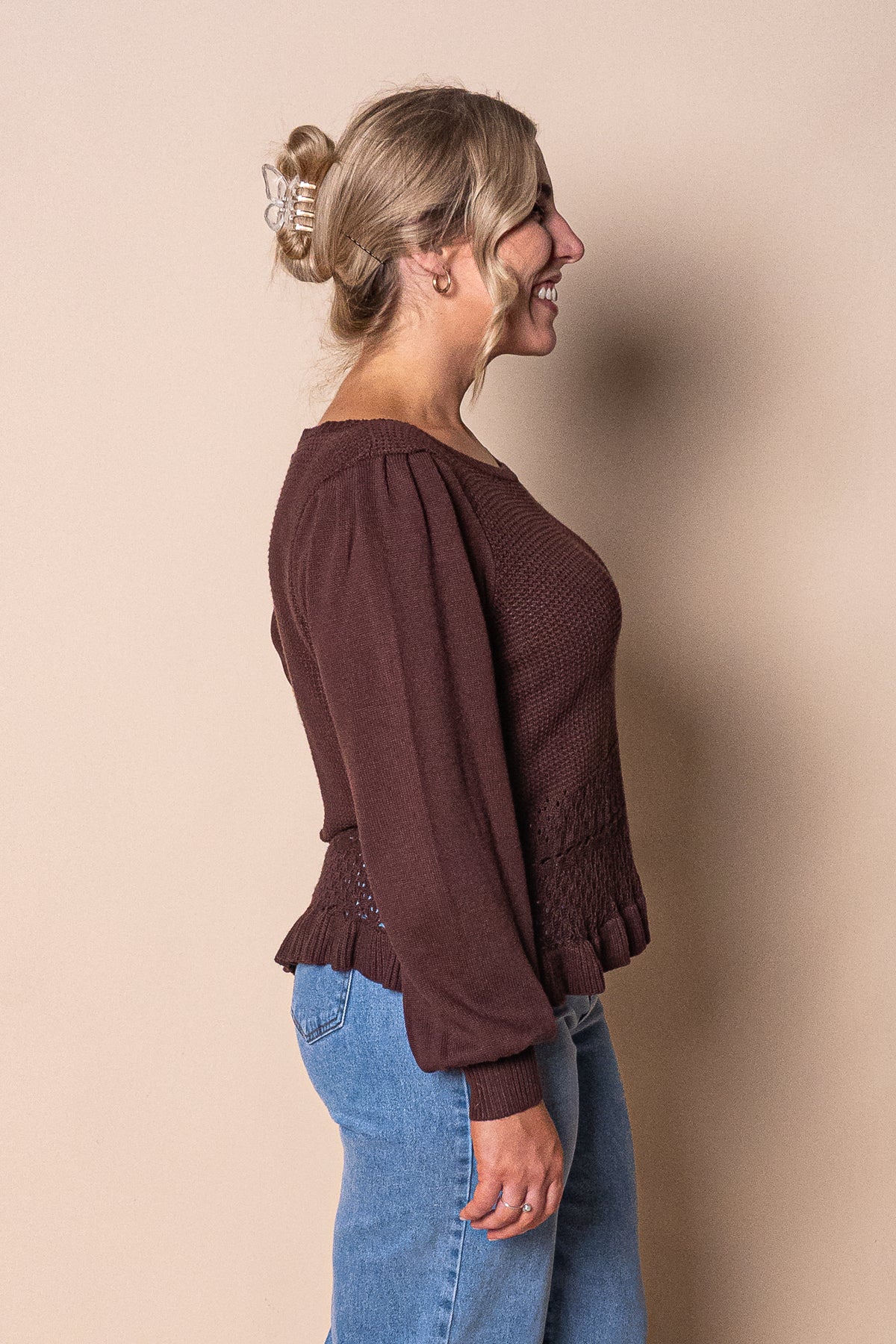 Vicki Knit Jumper in Chocolate