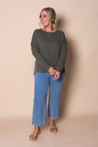 Jayne Throw On Top in Khaki - Foxwood