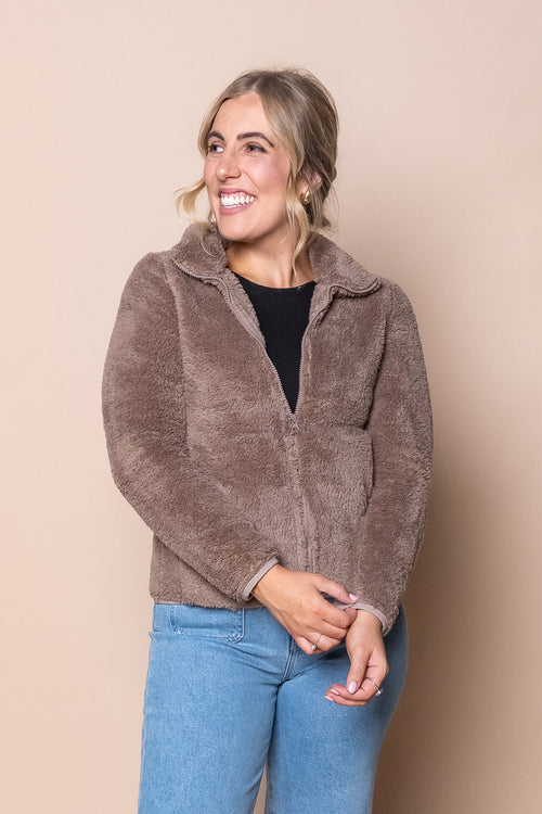 Dulcie Teddy Jacket in Mocha
