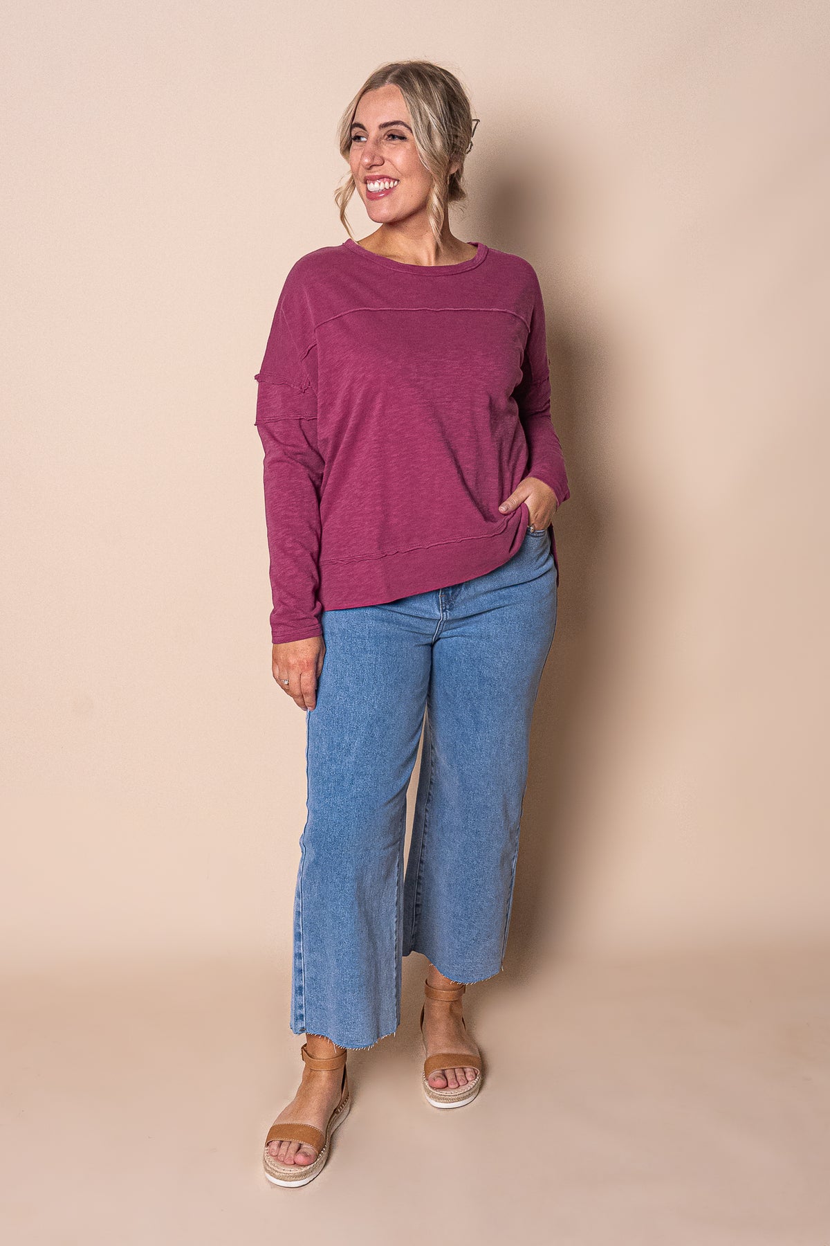 Jayne Throw On Top in Port - Foxwood