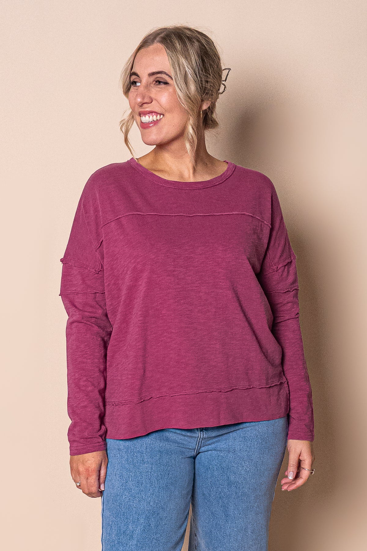 Jayne Throw On Top in Port - Foxwood