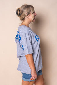 Interval Tee in Grey Marle/Blue - Foxwood