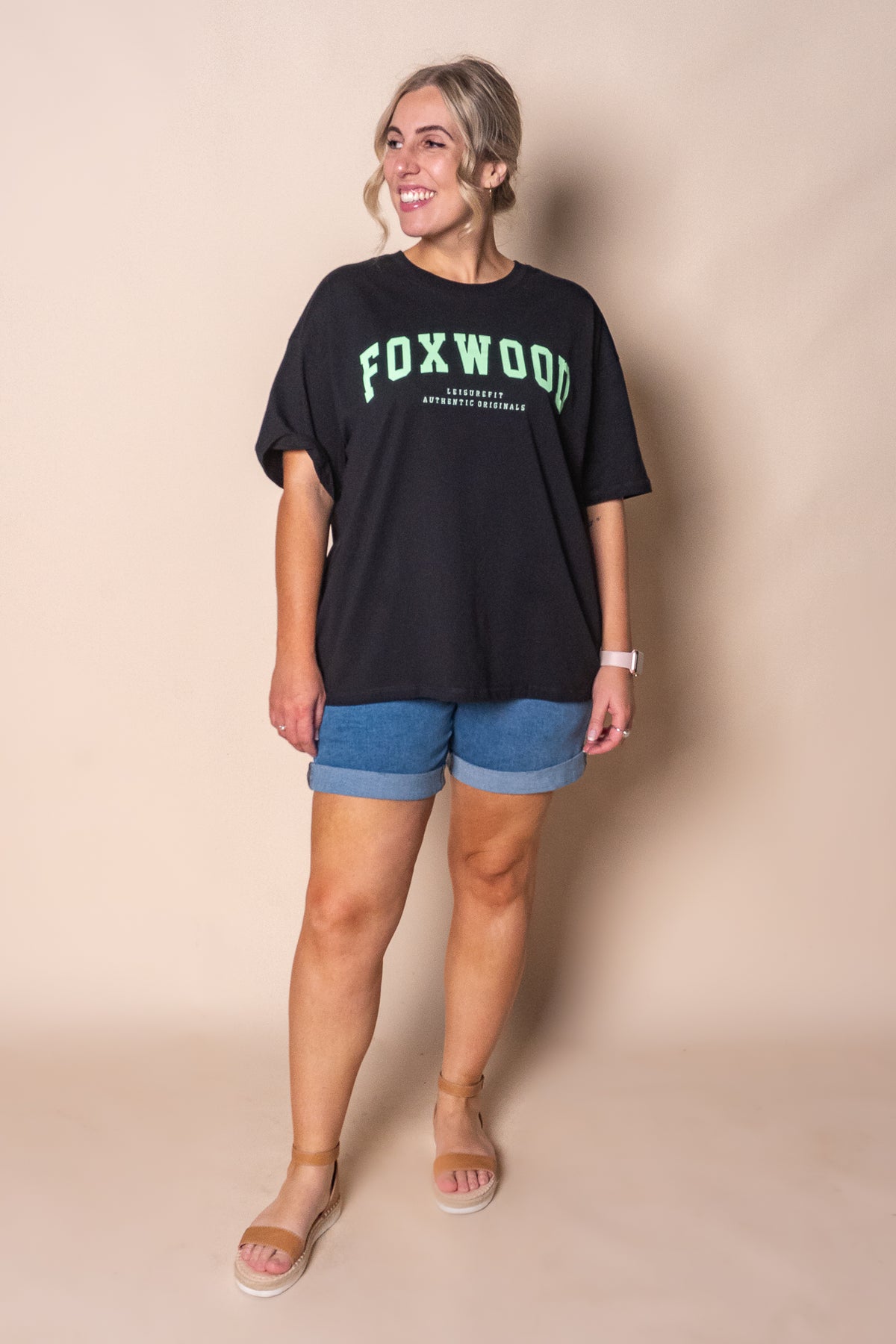 Interval Tee in Washed Black/Bright Green - Foxwood
