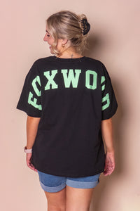 Interval Tee in Washed Black/Bright Green - Foxwood