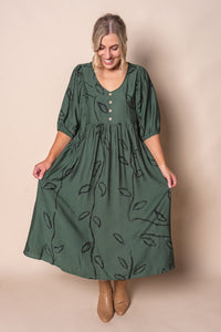 Jada Midi Dress in Dark Green