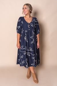 Jada Midi Dress in Navy