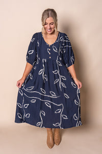 Jada Midi Dress in Navy