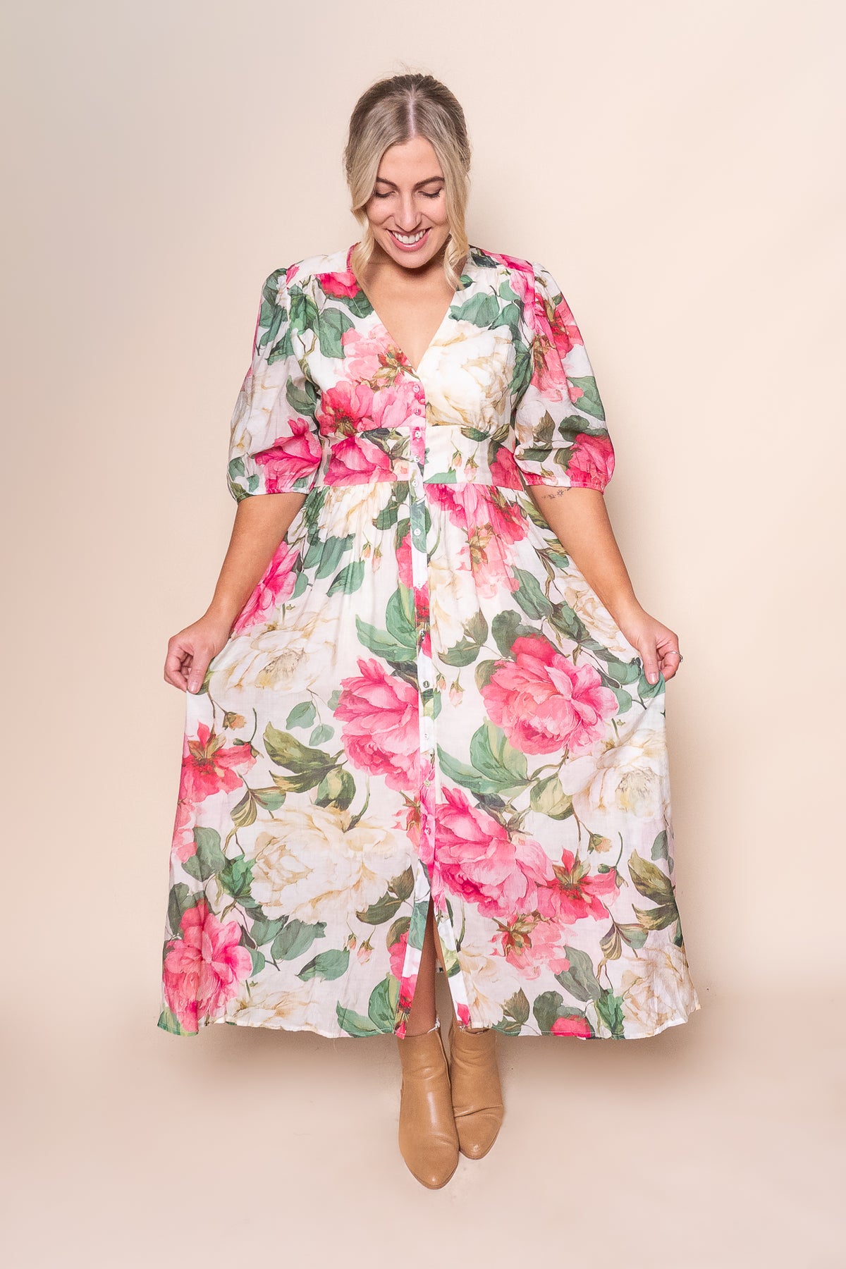 Montanna Midi Dress in Pink